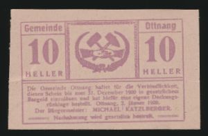 Нотгельды Австрии, 10 геллеров (1920 г.)