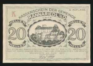 Нотгельды Австрии, 20 геллеров (1920 г.)