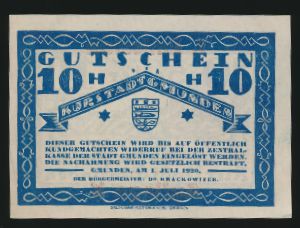 Нотгельды Австрии, 10 геллеров (1920 г.)