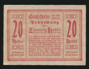 Нотгельды Австрии, 20 геллеров (1920 г.)