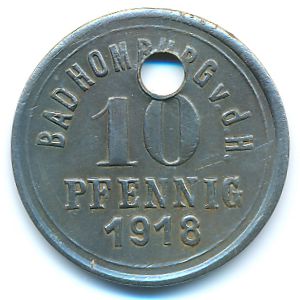 Хомбург., 10 пфеннигов (1918 г.)