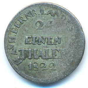 Анхальт-Бернбург, 1/24 талера (1822 г.)