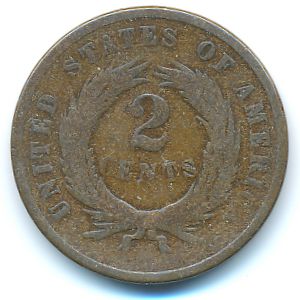 США, 2 цента (1865 г.)