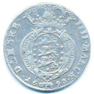 Дания, 4 марки (1693 г.)