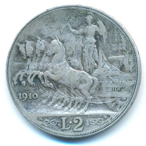 Италия, 2 лиры (1910 г.)
