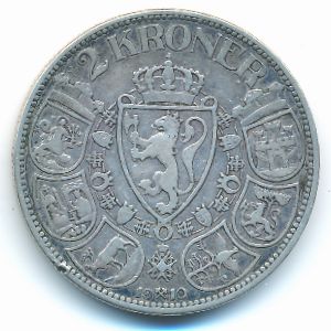 Норвегия, 2 кроны (1910 г.)