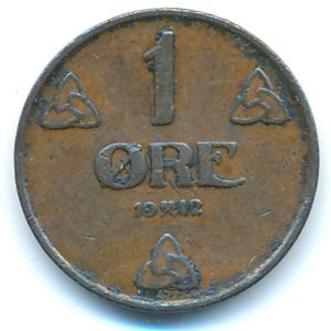 Норвегия, 1 эре (1912 г.)