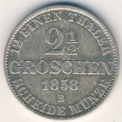 Ольденбург, 2 1/2 гроша (1858 г.)