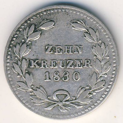 Баден, 10 крейцеров (1830 г.)