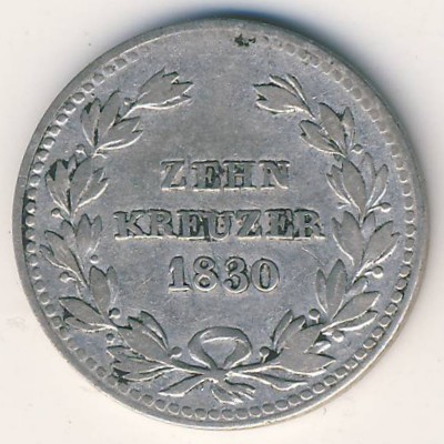 Баден, 10 крейцеров (1830 г.)