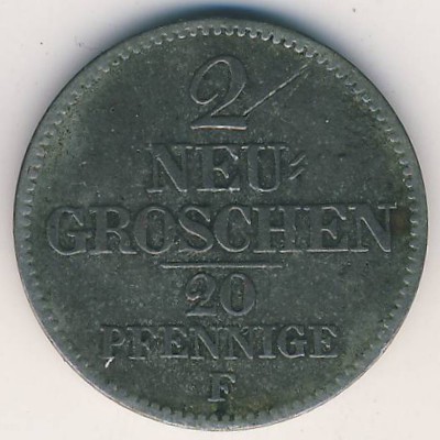 Саксония, 2 новых гроша (1856 г.)