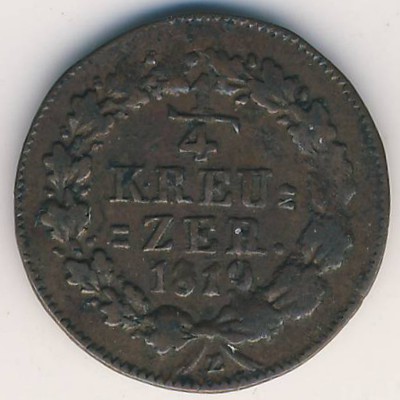 Нассау, 1/4 крейцера (1819 г.)
