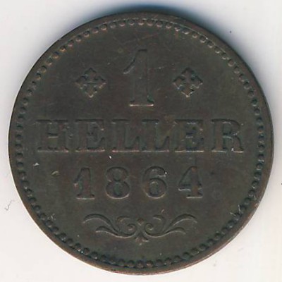 Франкфурт, 1 геллер (1864 г.)