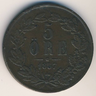 Швеция, 5 эре (1857 г.)