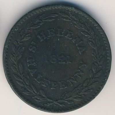 Остров Святой Елены, 1/2 пенни (1821 г.)