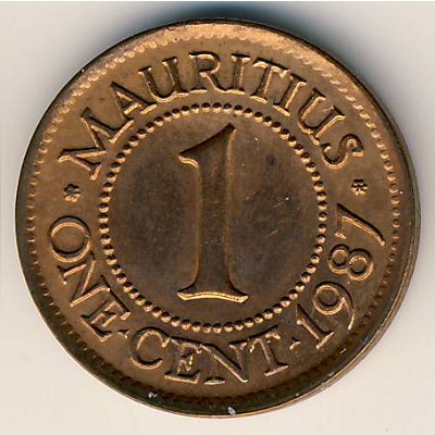 Mauritius, 1 cent, 1987