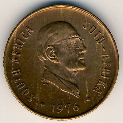 South Africa, 2 cents, 1976