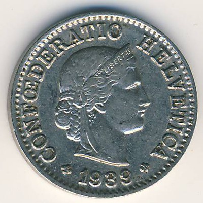 Швейцария, 5 раппенов (1939 г.)