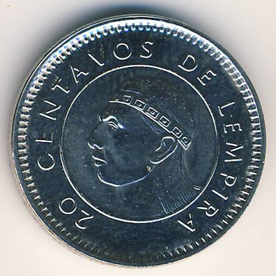 Honduras, 20 centavos, 1995–2016