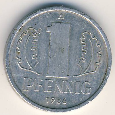 ГДР, 1 пфенниг (1986 г.)