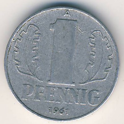 ГДР, 1 пфенниг (1961 г.)