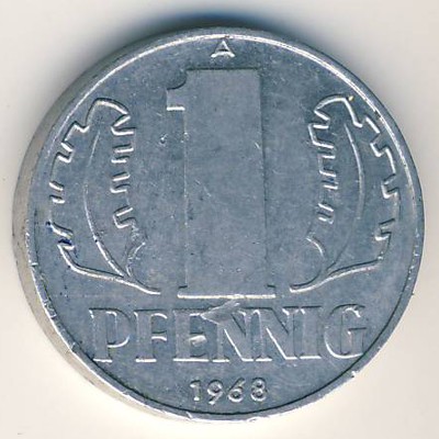 ГДР, 1 пфенниг (1968 г.)