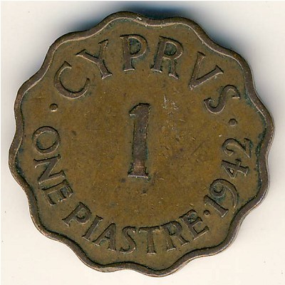 Кипр, 1 пиастр (1942–1946 г.)