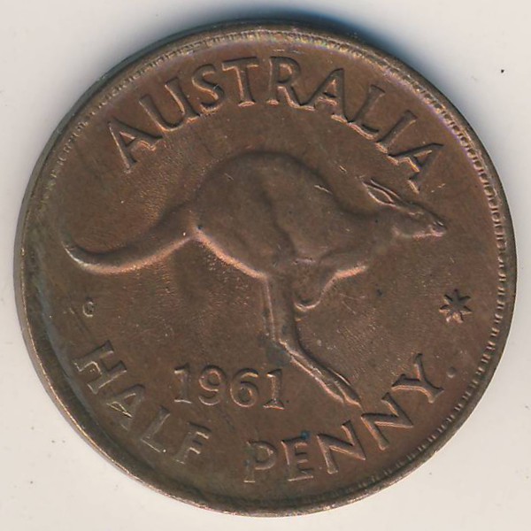 Австралия, 1/2 пенни (1961 г.)