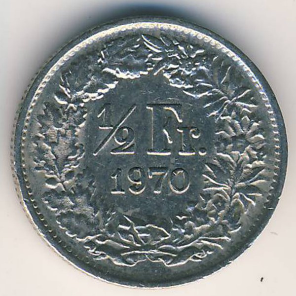 Швейцария, 1/2 франка (1970 г.)