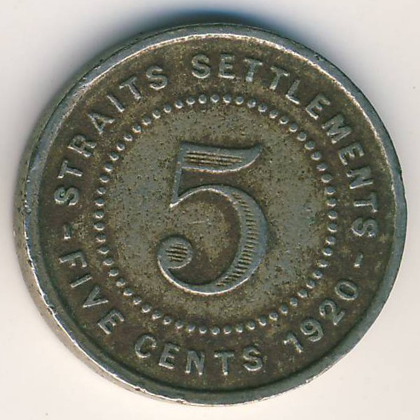 Стрейтс-Сетлментс, 5 центов (1920 г.)
