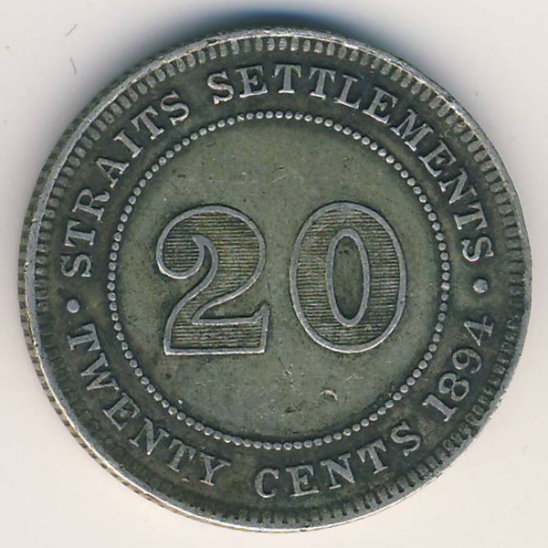 Стрейтс-Сетлментс, 20 центов (1894 г.)