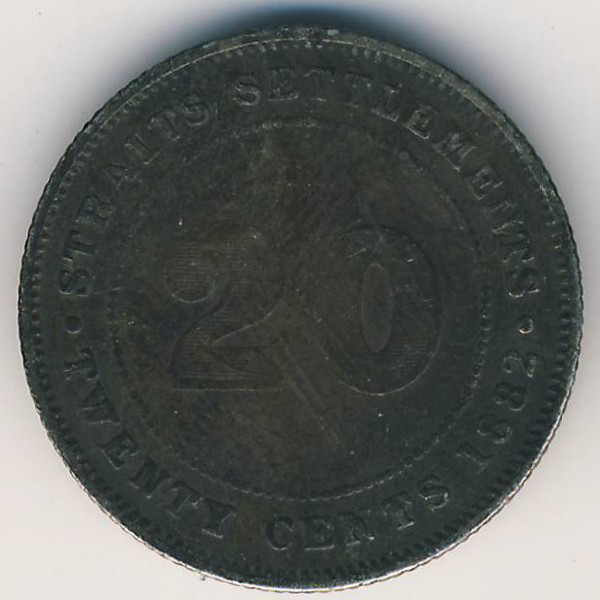 Стрейтс-Сетлментс, 20 центов (1882 г.)