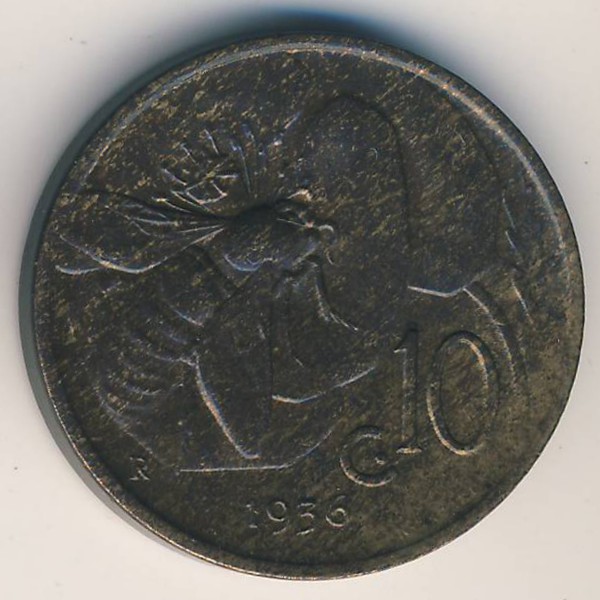 Италия, 10 чентезимо (1936 г.)