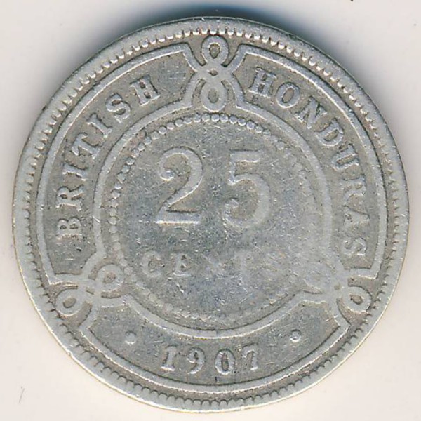 Британский Гондурас, 25 центов (1907 г.)