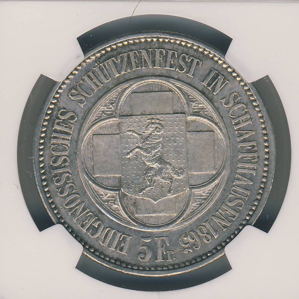 Швейцария., 5 франков (1865 г.)