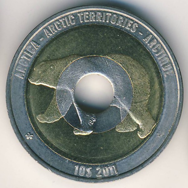 Арктические территории., 10 долларов (2011 г.)