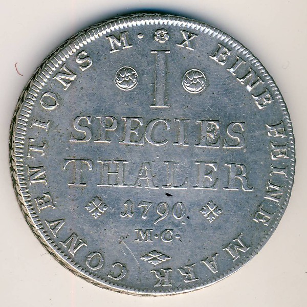 Брауншвейг-Вольфенбюттель, 1 талер (1790 г.)