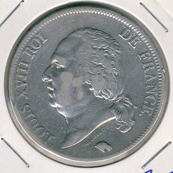 Франция, 5 франков (1823 г.)