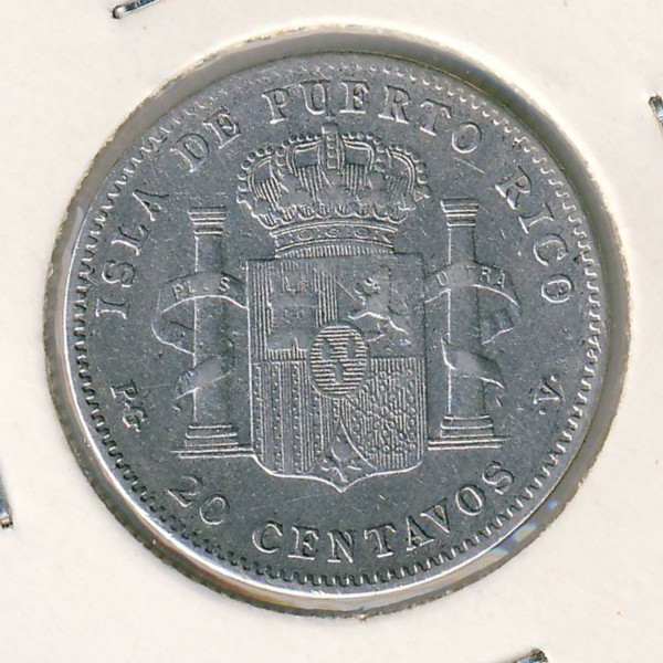 Пуэрто-Рико, 20 сентаво (1895 г.)
