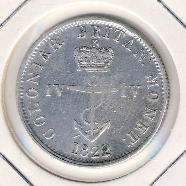 Британская Вест-Индия, 1/4 доллара (1822 г.)