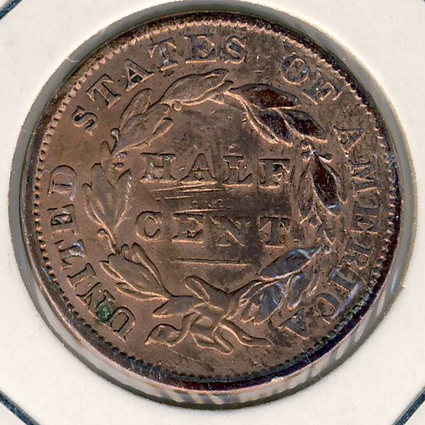 США, 1/2 цента (1834 г.)