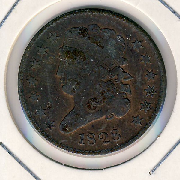 США, 1/2 цента (1828 г.)