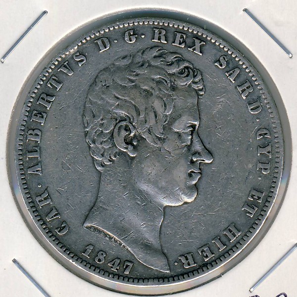Сардиния, 5 лир (1847 г.)