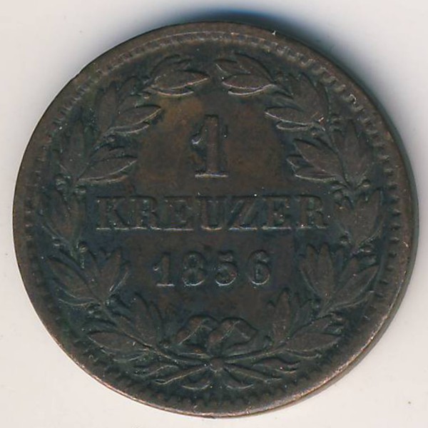 Баден, 1 крейцер (1856 г.)