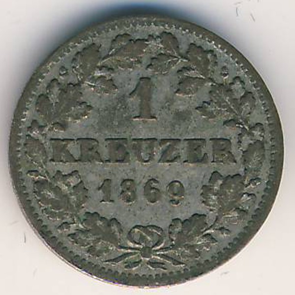 Бавария, 1 крейцер (1869 г.)