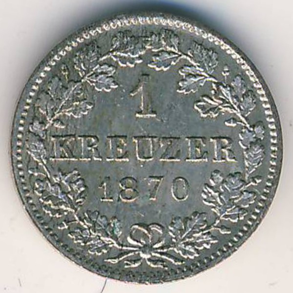 Вюртемберг, 1 крейцер (1870 г.)