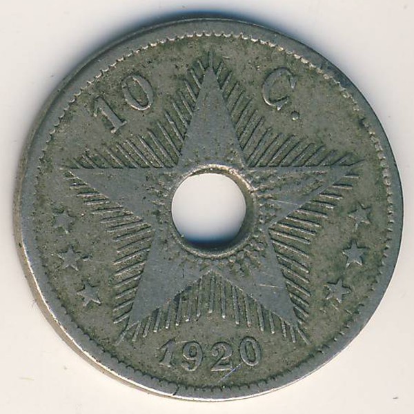 Бельгийское Конго, 10 сентим (1920 г.)