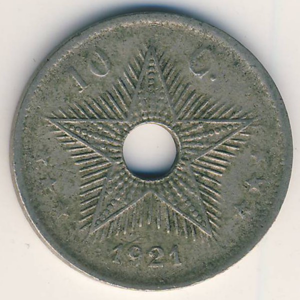 Бельгийское Конго, 10 сентим (1921 г.)