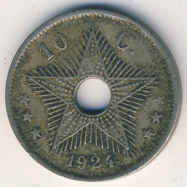 Бельгийское Конго, 10 сентим (1924 г.)
