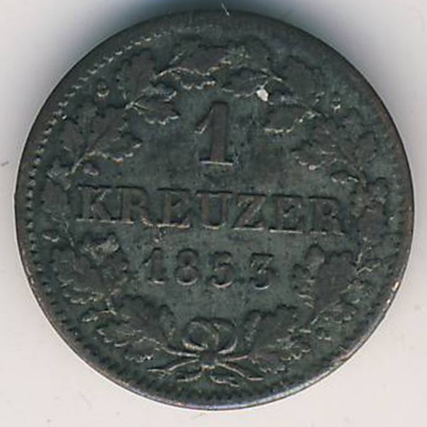 Бавария, 1 крейцер (1853 г.)